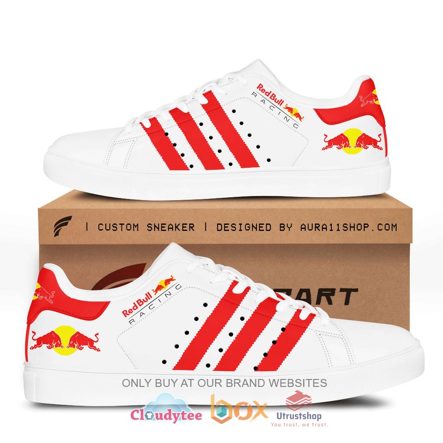 red bull racing white color pattern stan smith low top shoes 2 14777