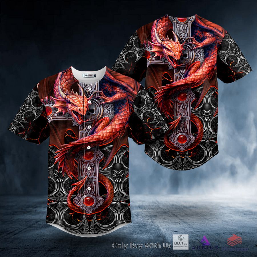 red dragon gothic tarot skull baseball jersey 1 52744
