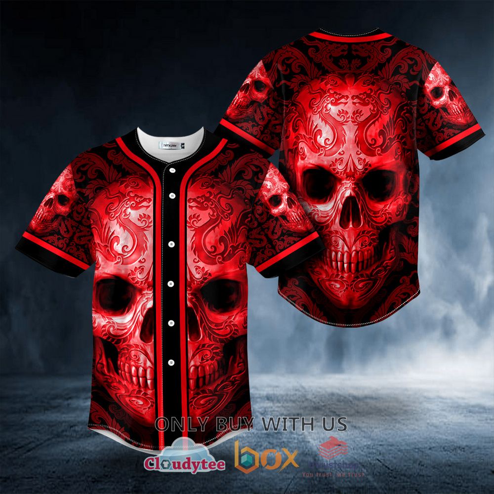 red oriental skull baseball jersey 1 99881