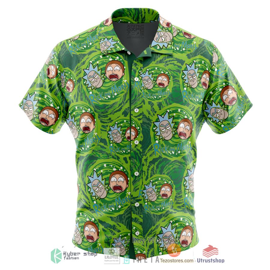 rick and morty trippy cosmic rick short sleeve hawaiian shirt 1 36855