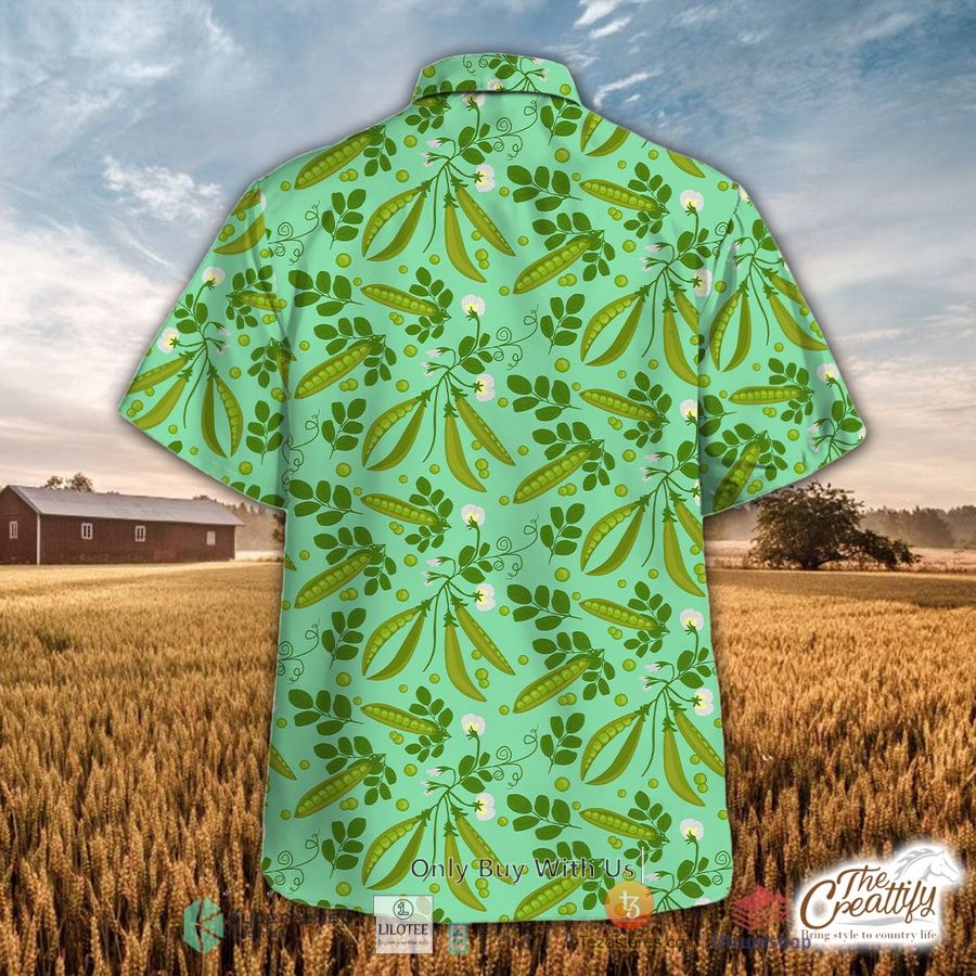 ripe green peas pattern green background hawaiian shirt 2 76974