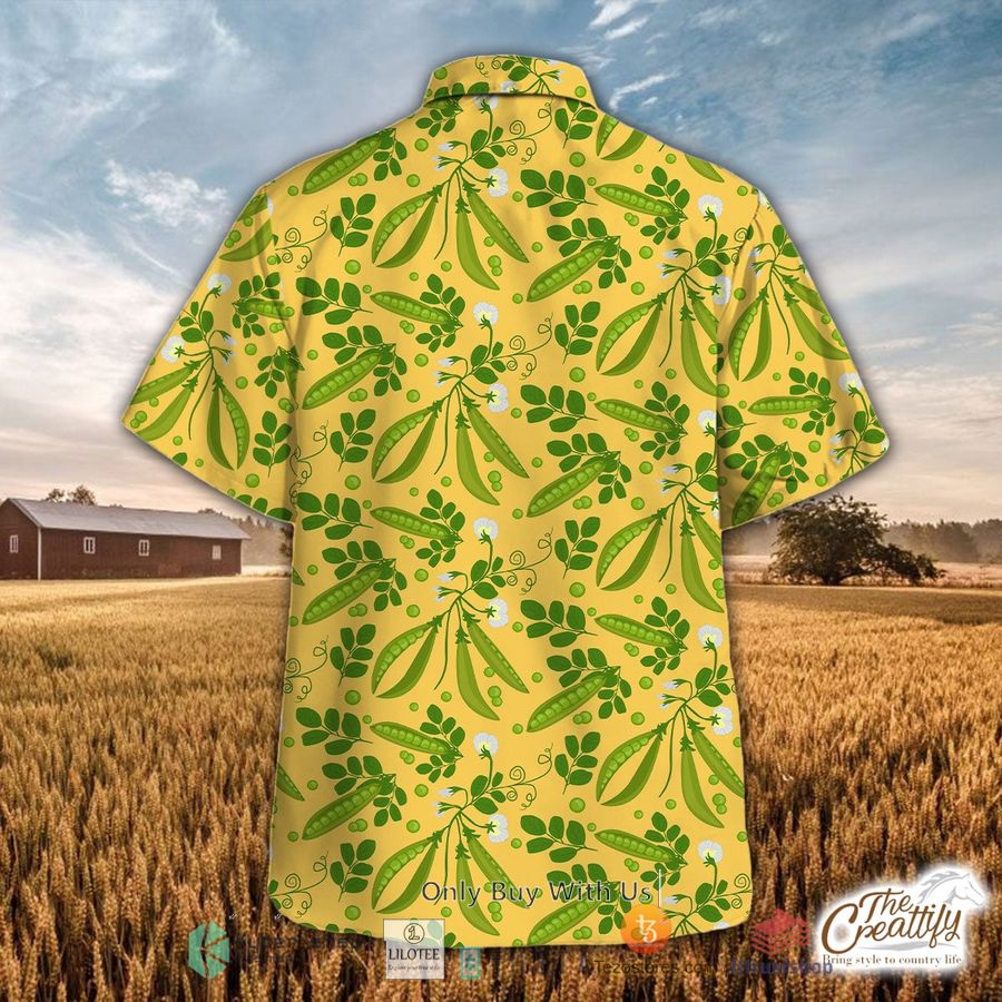 ripe green peas pattern yellow background hawaiian shirt 2 1151