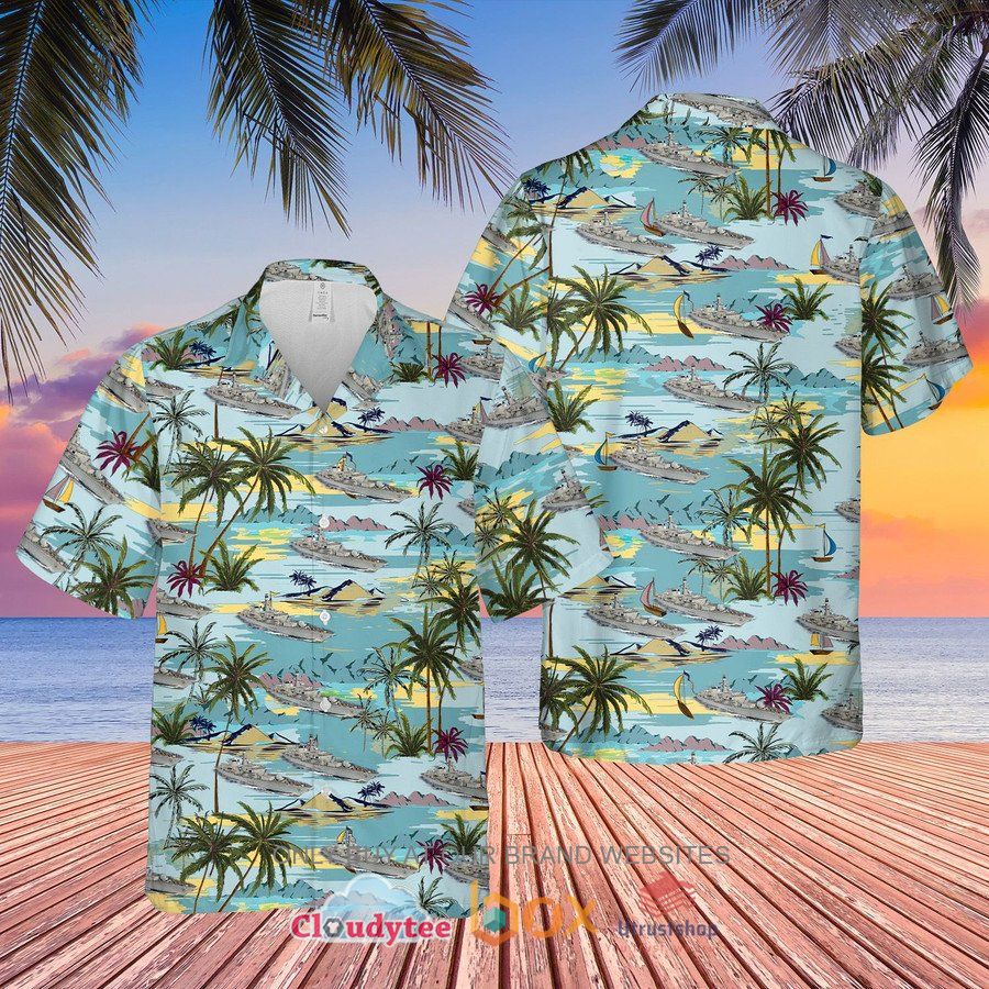 rn duke class type 23 frigate hawaiian shirt short 1 7135
