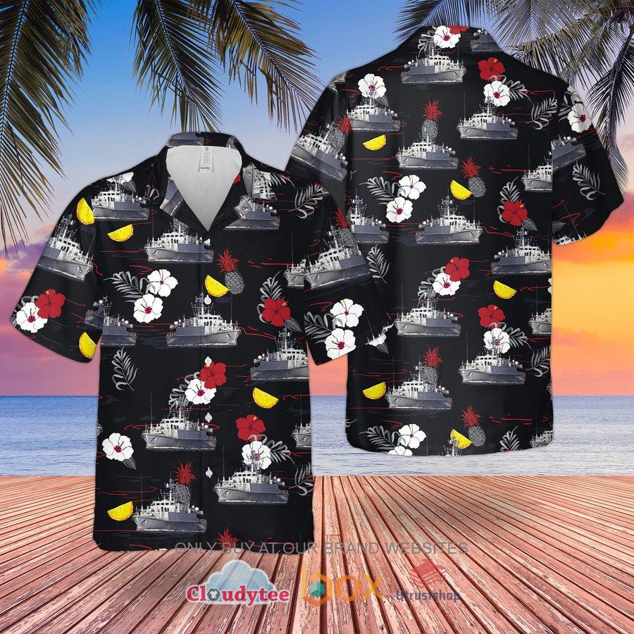 rn sandown class minehunter pattern hawaiian shirt short 1 48487