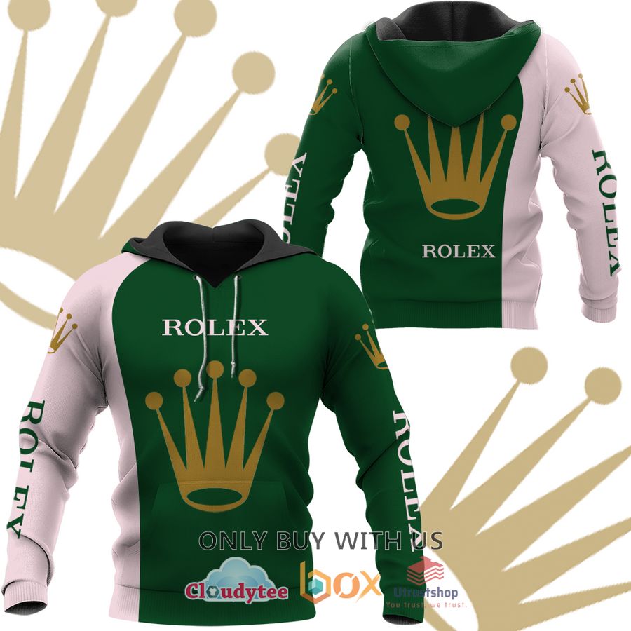 rolex sa green pink 3d hoodie zip hoodie 1 53265