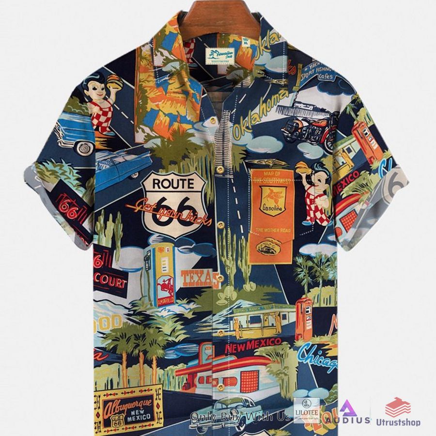 route 66 classic car quick dry wrinkle hawaiian shirt 1 17726