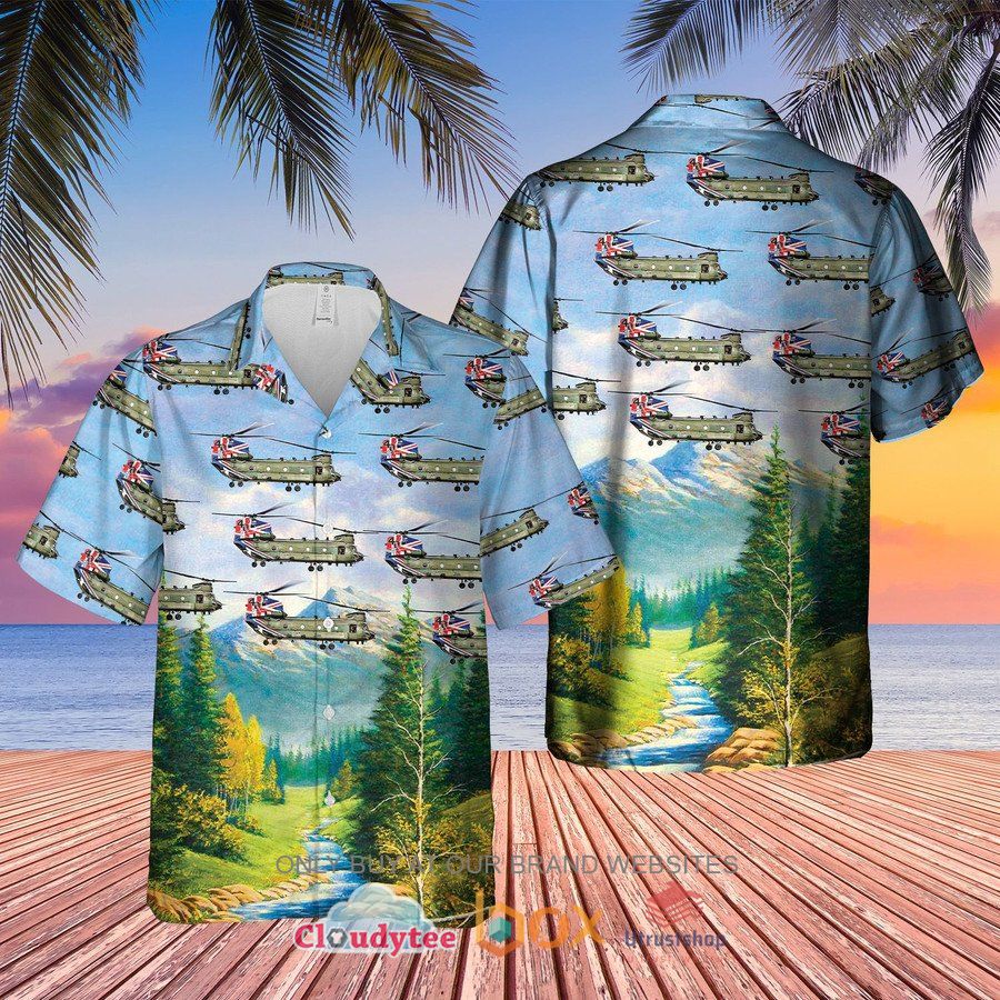 royal air force union jack chinook 40th anniversary hawaiian shirt 1 8473
