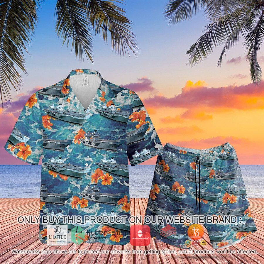 royal navy hms prince of wales r09 hawaiian shirt beach shorts 2 46695