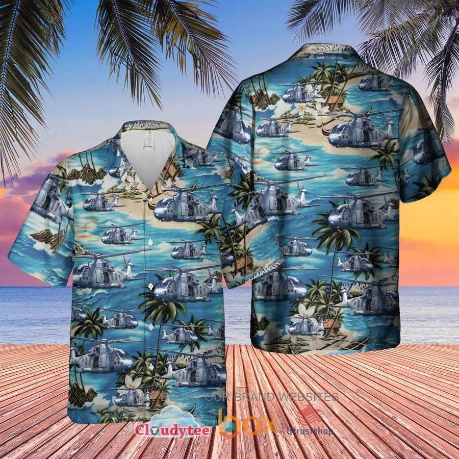 royal navy merlin hm mk4 blue hawaiian shirt 1 66785