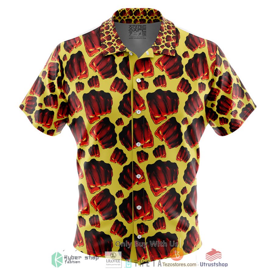 saitama fist one punch man short sleeve hawaiian shirt 1 64893