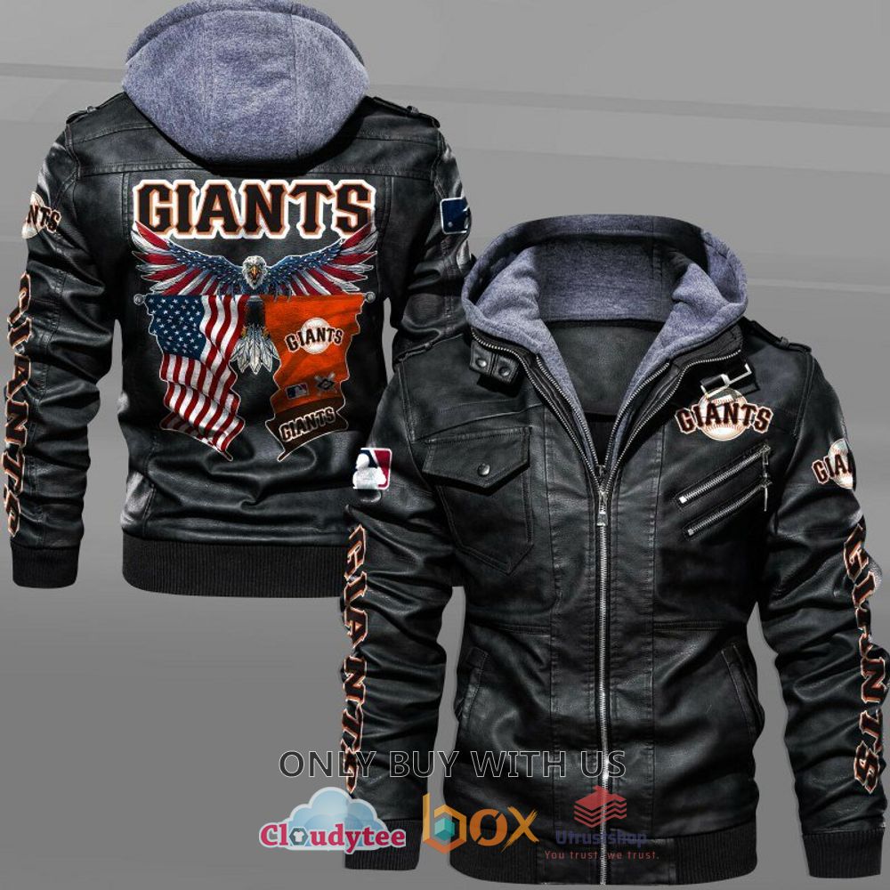 san francisco giants american flag eagle leather jacket 1 49367