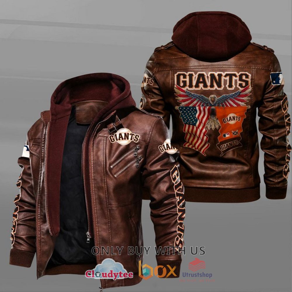 san francisco giants american flag eagle leather jacket 2 88838