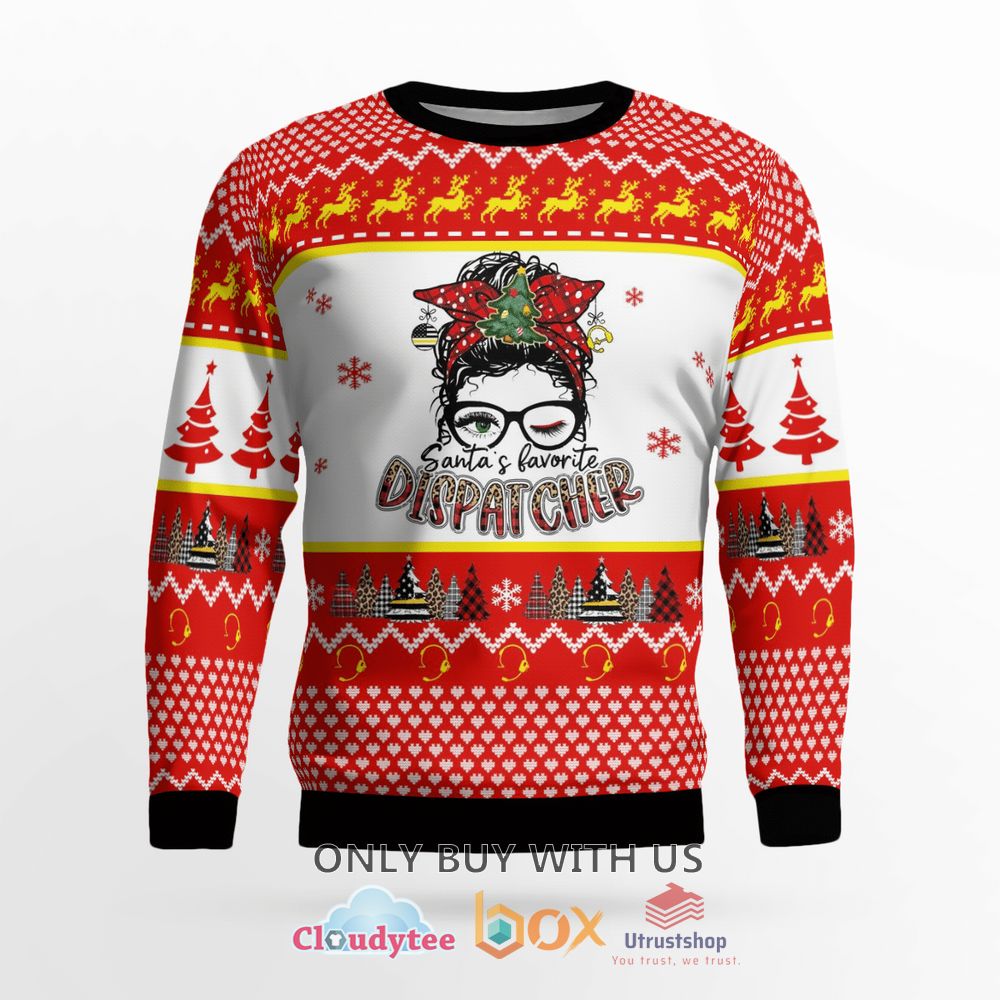 santa s favorite dispatcher christmas sweater 2 77476