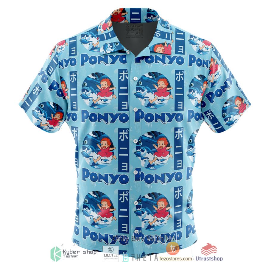 sea creatures ponyo studio ghibli short sleeve hawaiian shirt 2 99032