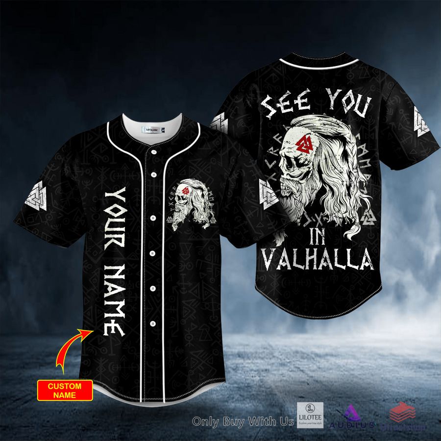 see you in valhalla valknut viking skull custom baseball jersey 1 14246