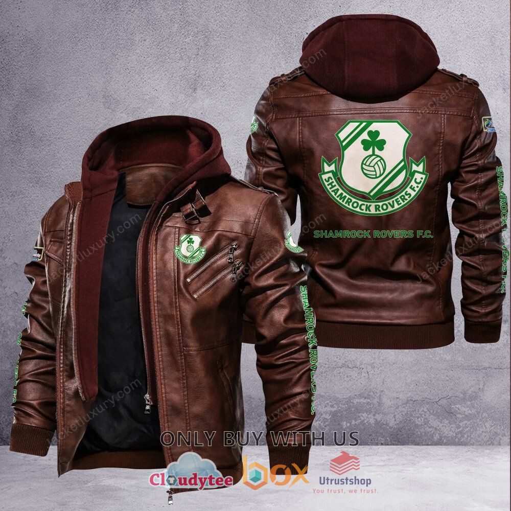 shamrock rovers f c leather jacket 2 45737