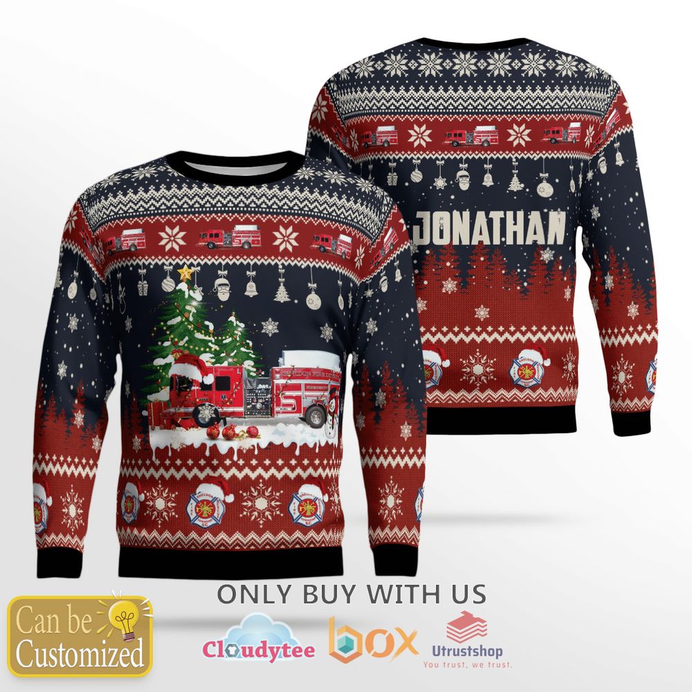 sheldon fire district station 40 custom name christmas sweater 1 35818