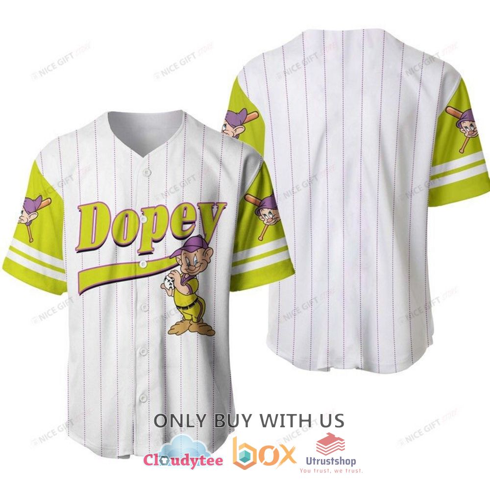 snow white and the seven dwarfs dopey baseball jersey shirt 1 15640