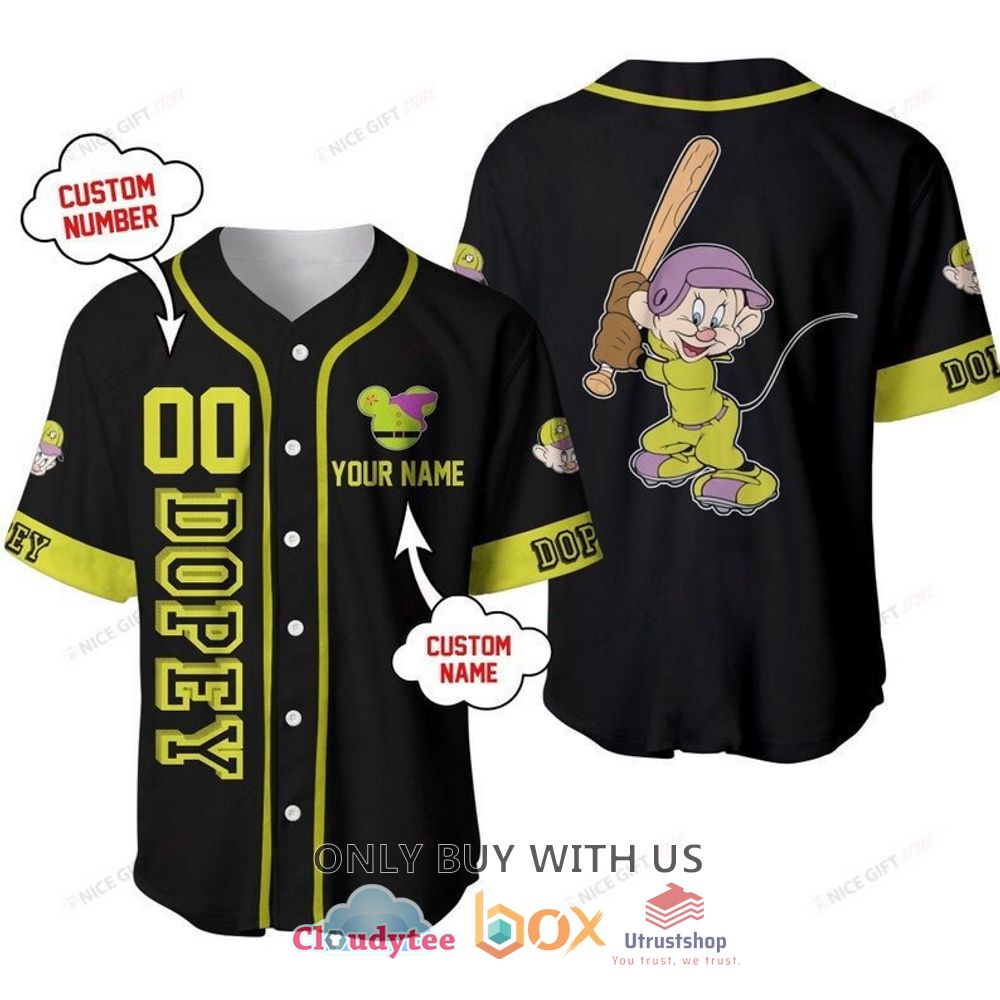 snow white and the seven dwarfs dopey personalized baseball jersey shirt 1 72809
