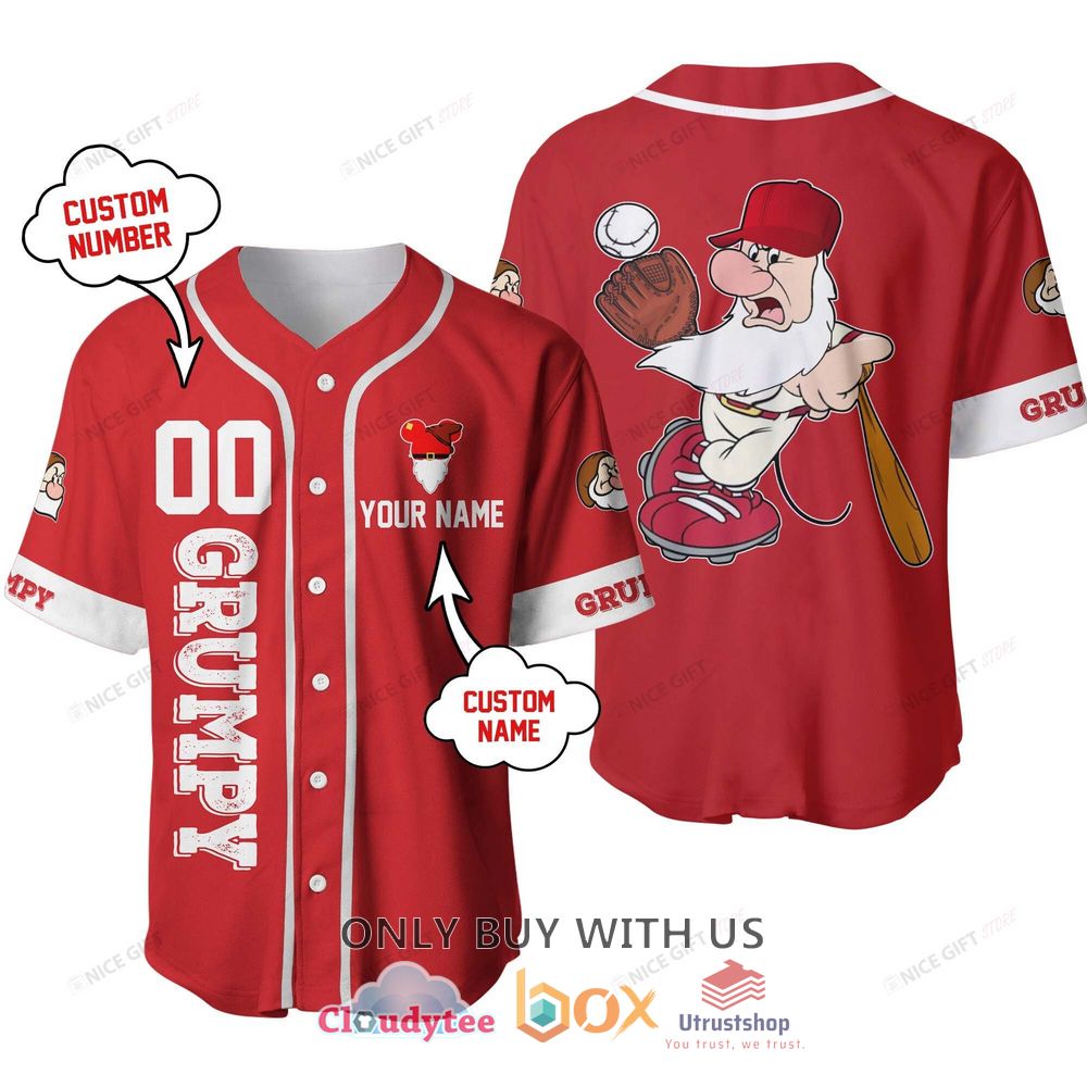 snow white and the seven dwarfs grumpy personalized baseball jersey shirt 1 87437
