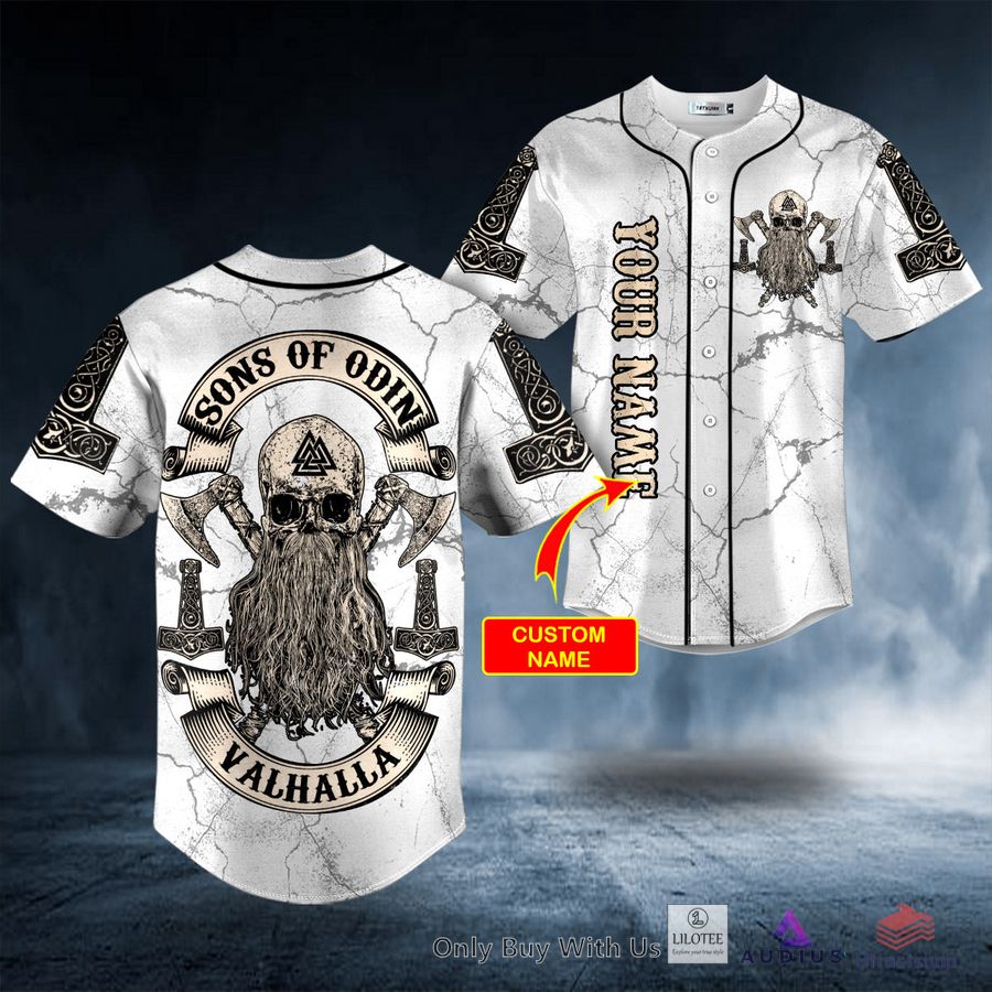 son of odin valhalla viking axe skull custom baseball jersey 1 53745