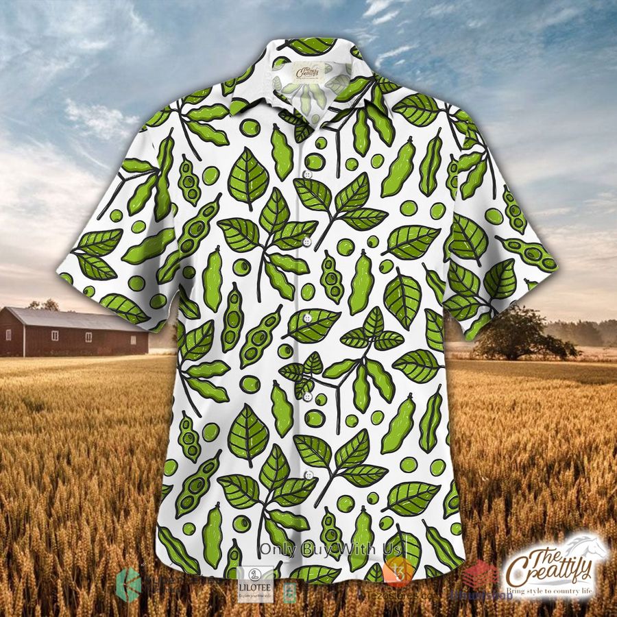 soybean leaf and pod pattern hawaiian shirt 1 2943