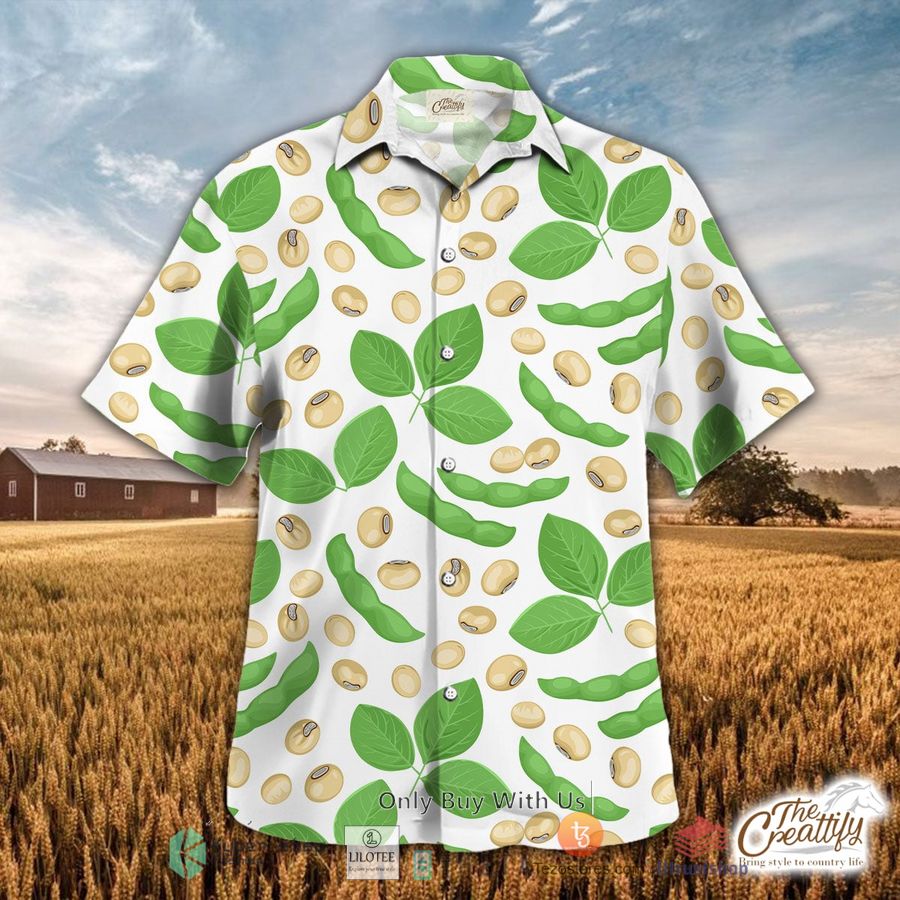 soybean leaves pattern hawaiian shirt 1 24084
