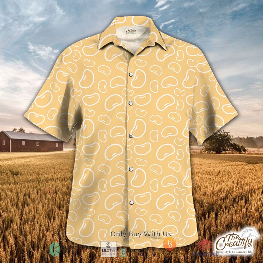 soybean on yellow background pattern hawaiian shirt 1 91331