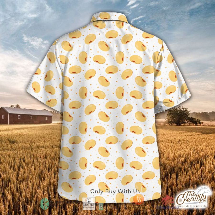 soybean pattern on white background hawaiian shirt 2 11143