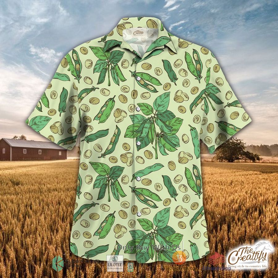 soybean plant and leaves pattern hawaiian shirt 1 33784
