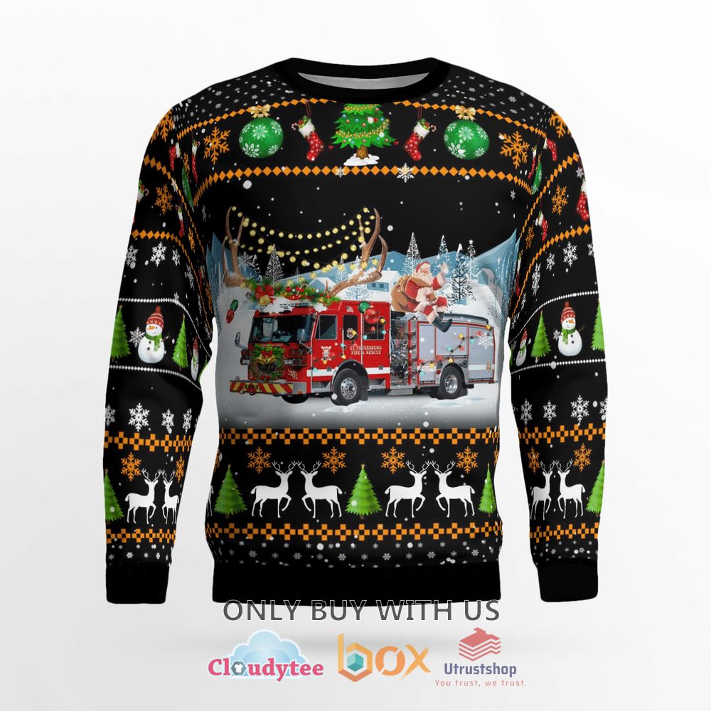 st pete fire rescue black christmas sweater 2 26263