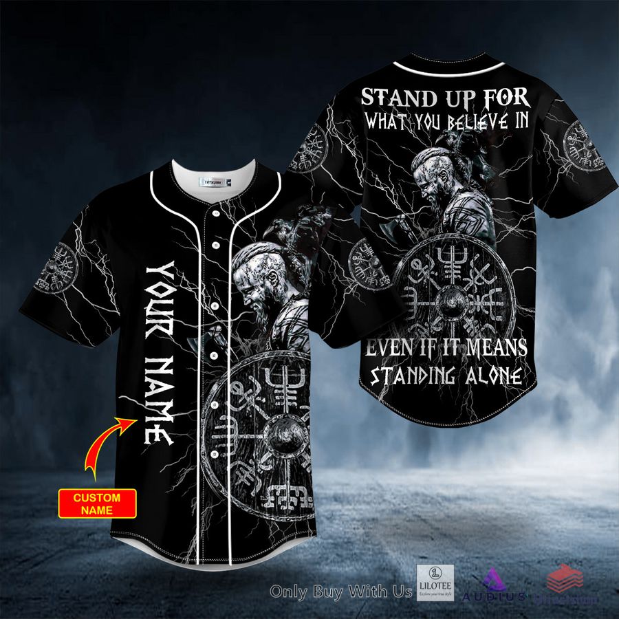 stand up for what you believe in warrior viking custom baseball jersey 1 58157