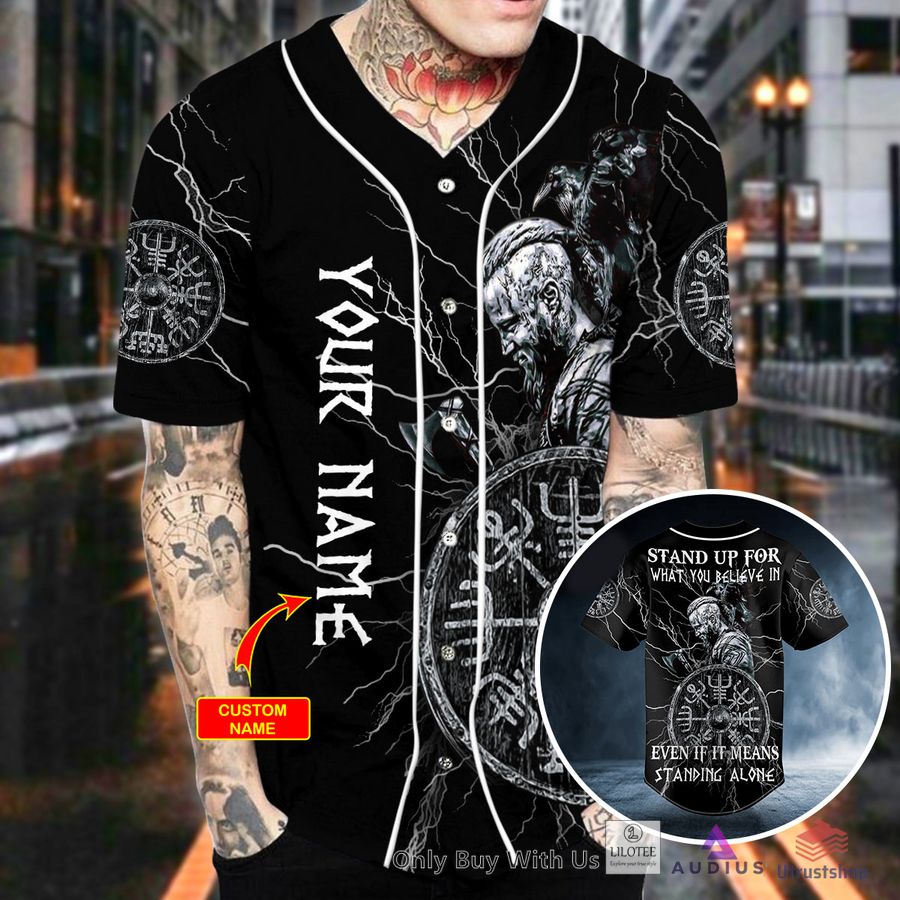 stand up for what you believe in warrior viking custom baseball jersey 2 11816