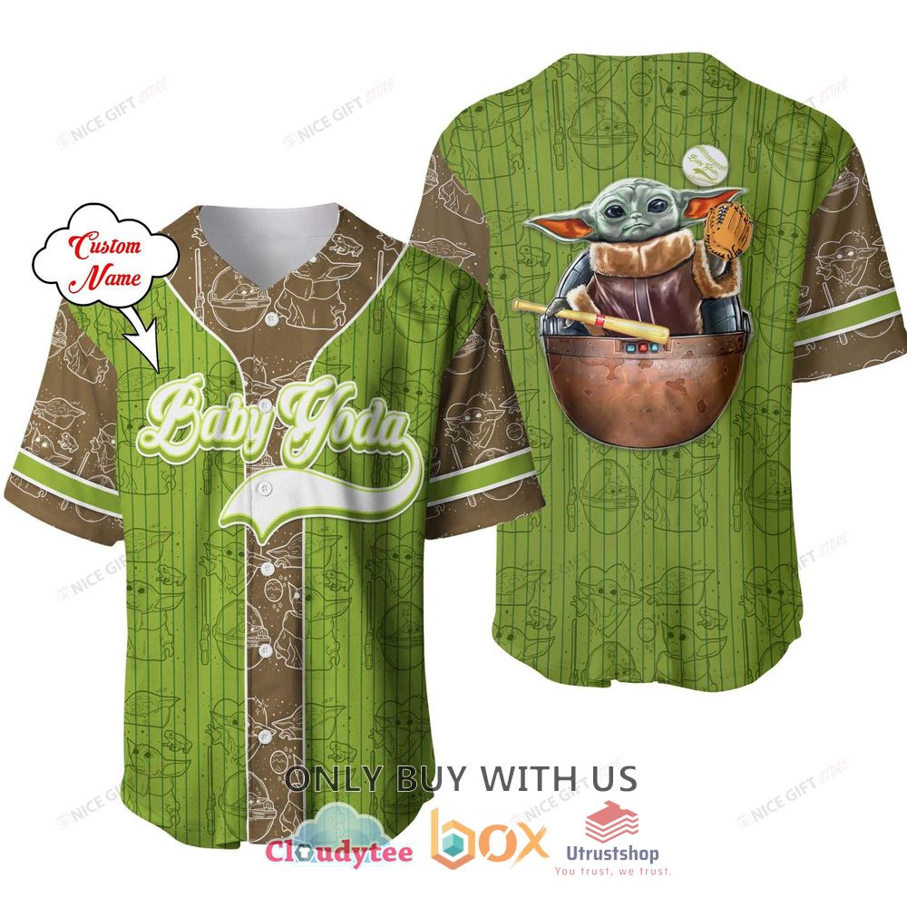 star wars baby yoda custom name baseball jersey shirt 1 37201
