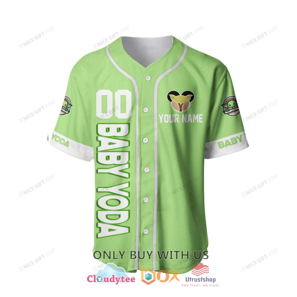 star wars baby yoda personalized green baseball jersey shirt 2 10676
