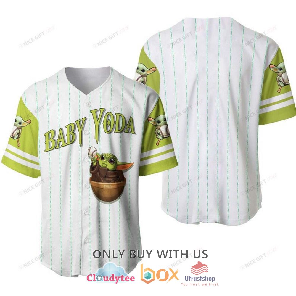 star wars baby yoda white baseball jersey shirt 1 67582