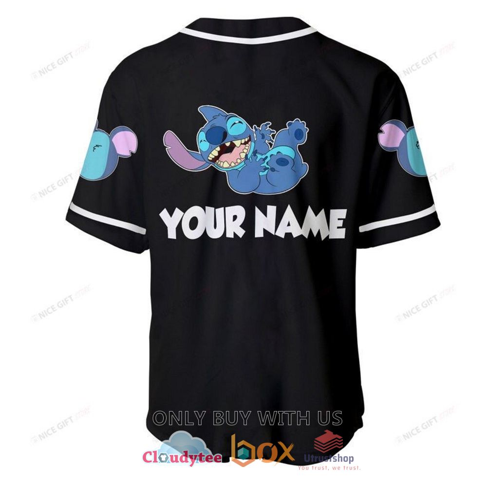 stitch custom name black baseball jersey shirt 2 34289