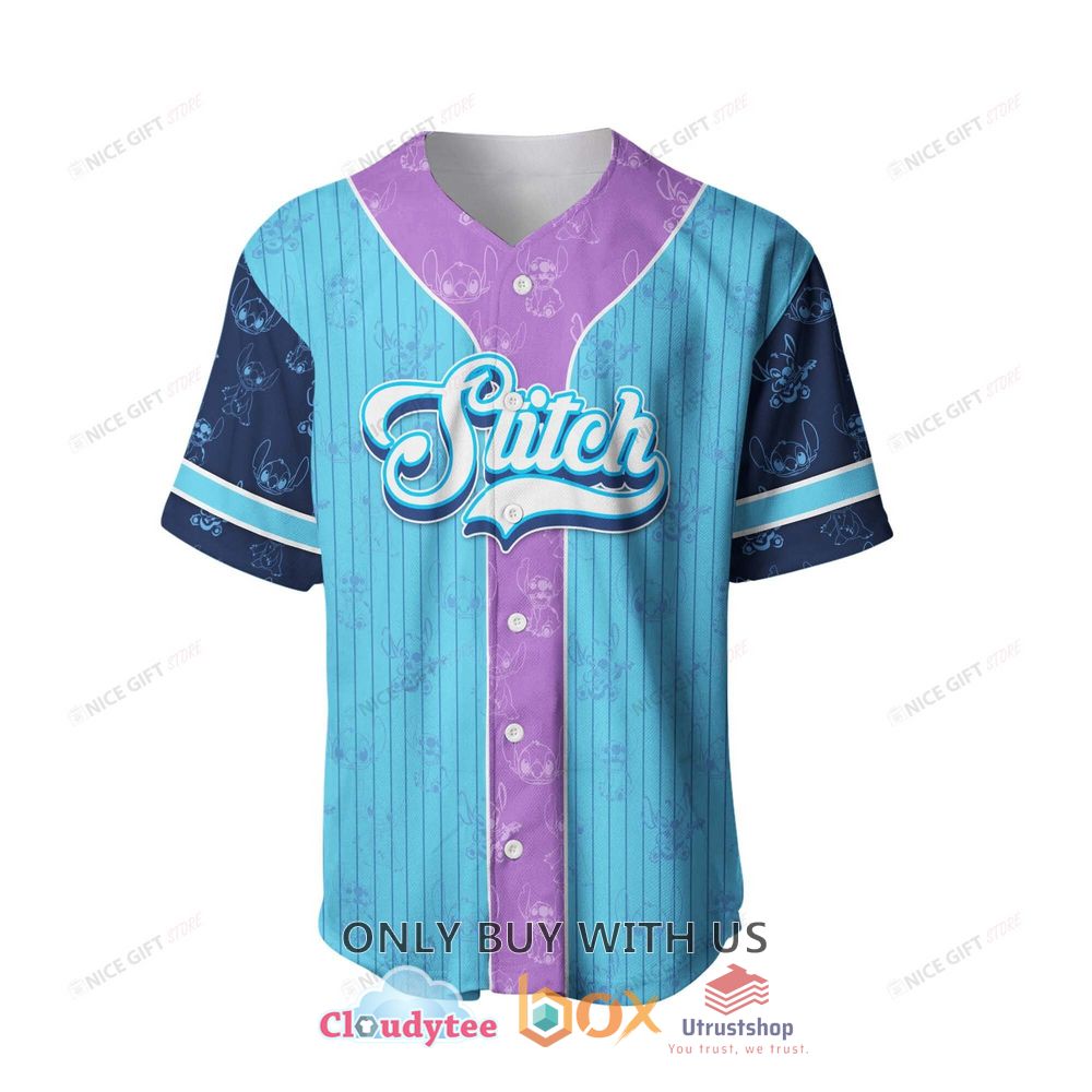stitch custom name pink blue baseball jersey shirt 2 2090