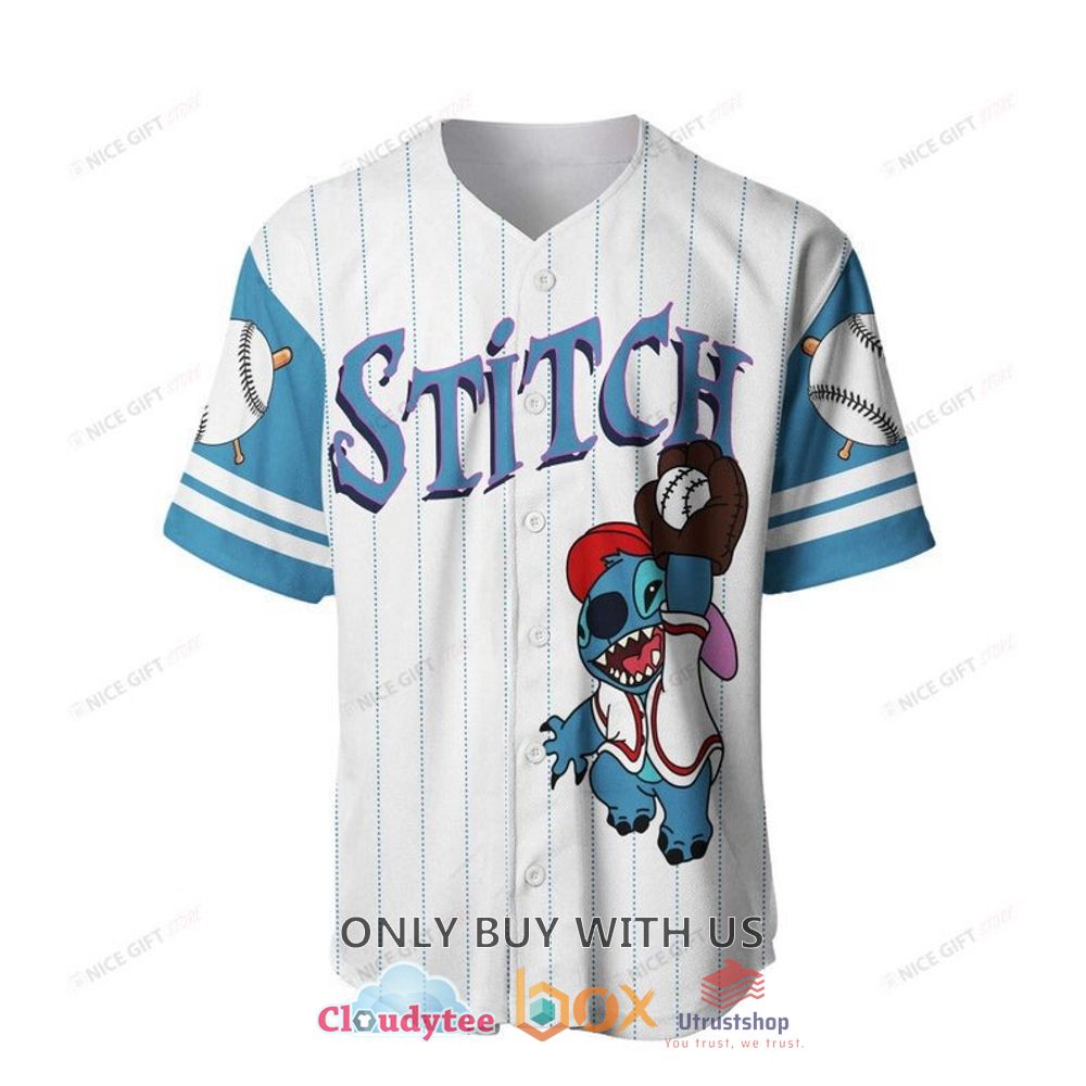 stitch cute smile baseball jersey shirt 2 4168