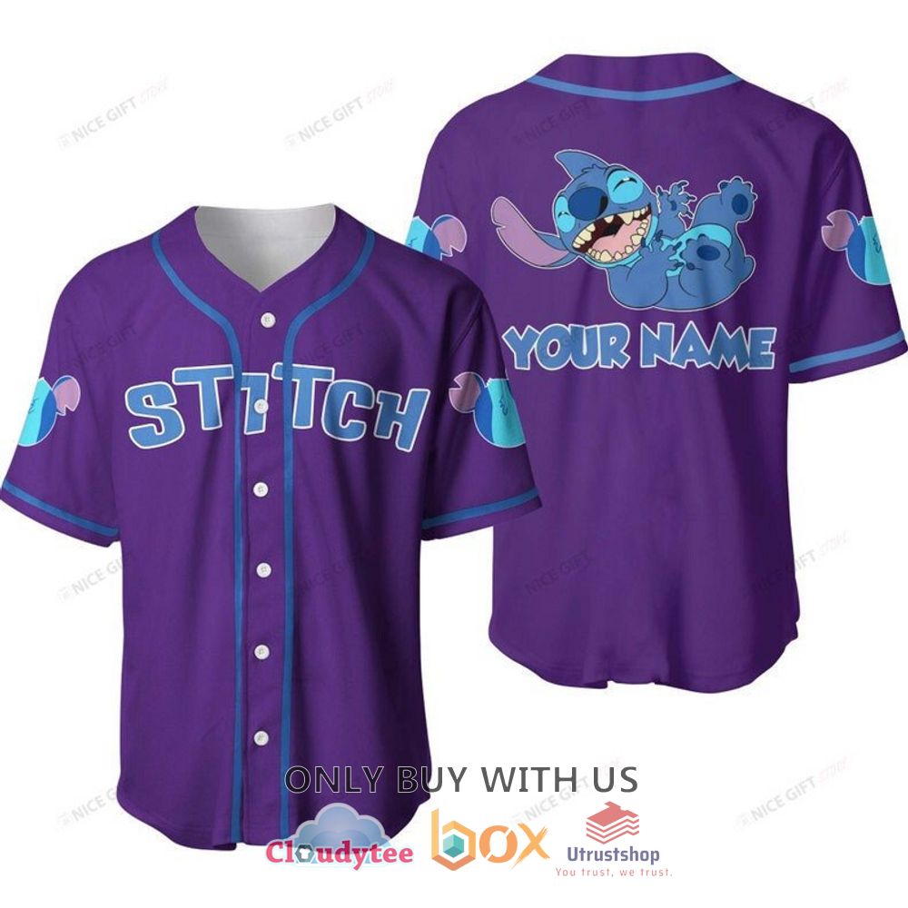 stitch disney custom name purple baseball jersey shirt 1 71335