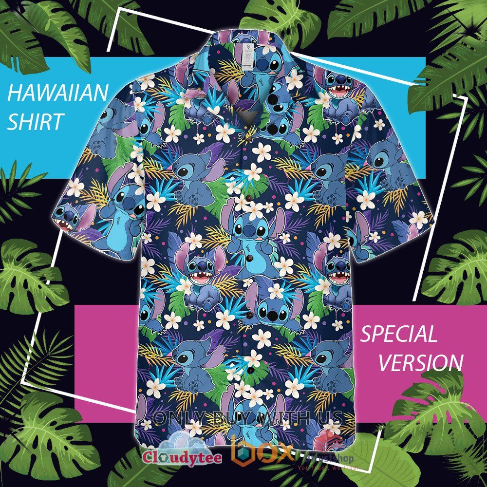 stitch leaves cute hawaiian shirt 1 2258