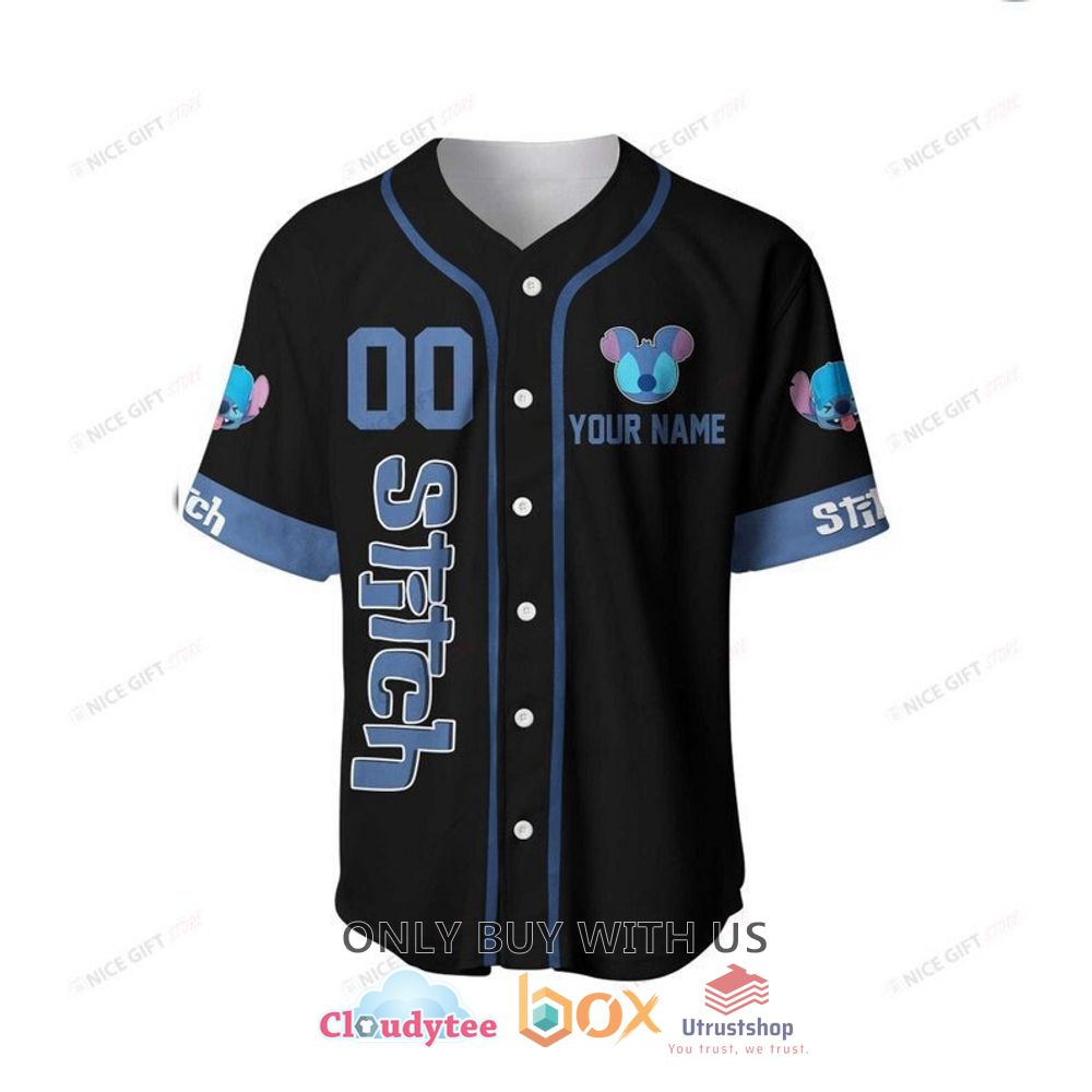 stitch personalized black pattern baseball jersey shirt 2 25738