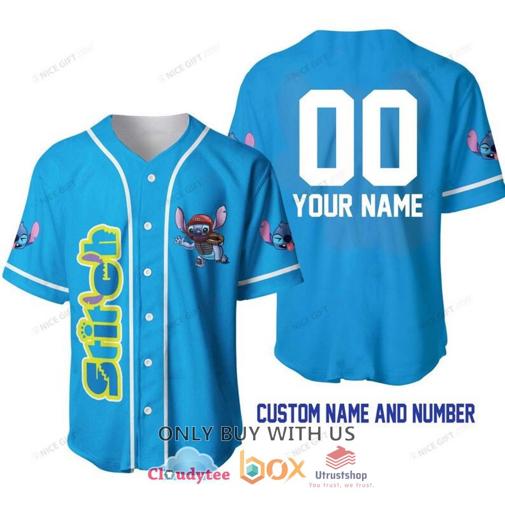 stitch personalized blue color baseball jersey shirt 1 59980