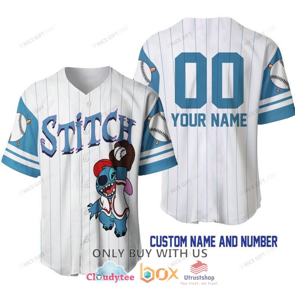 stitch personalized blue white baseball jersey shirt 1 62445