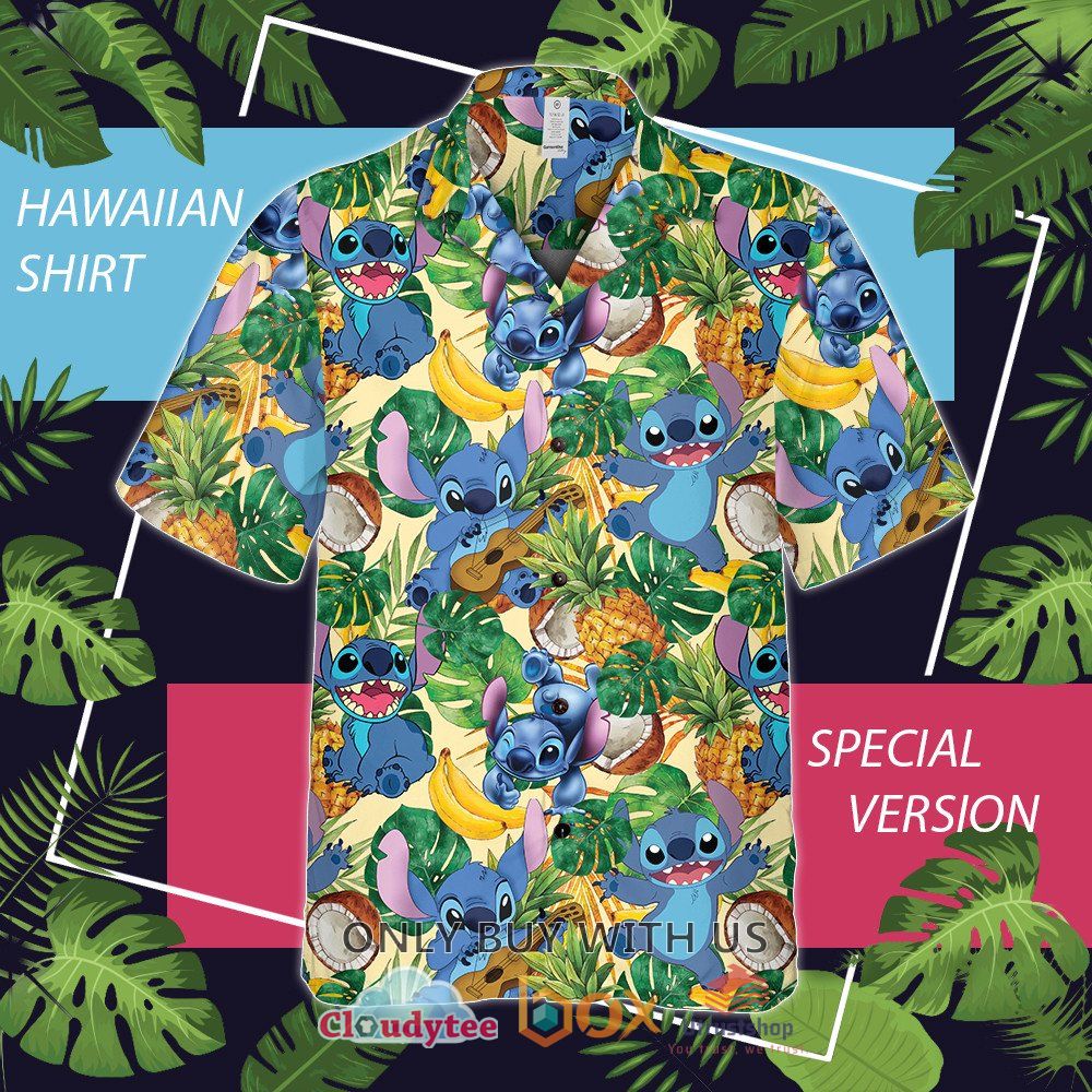 stitch ukulele pineapple hawaiian shirt 1 54435