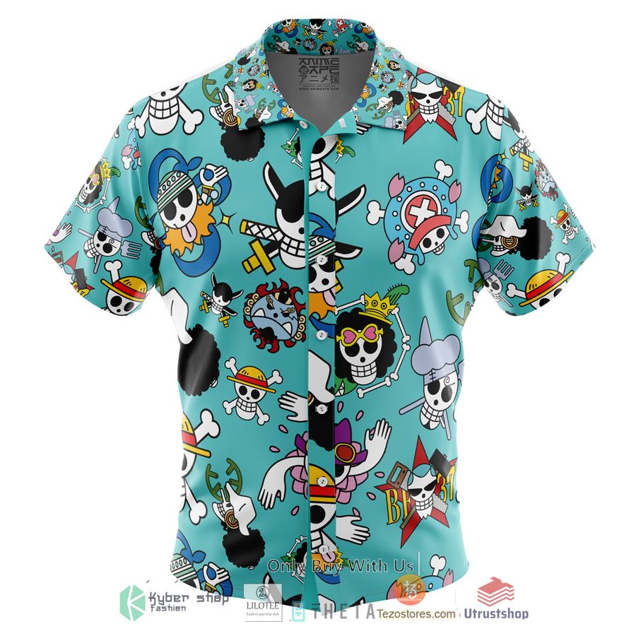 strawhats jolly roger one piece short sleeve hawaiian shirt 1 59120