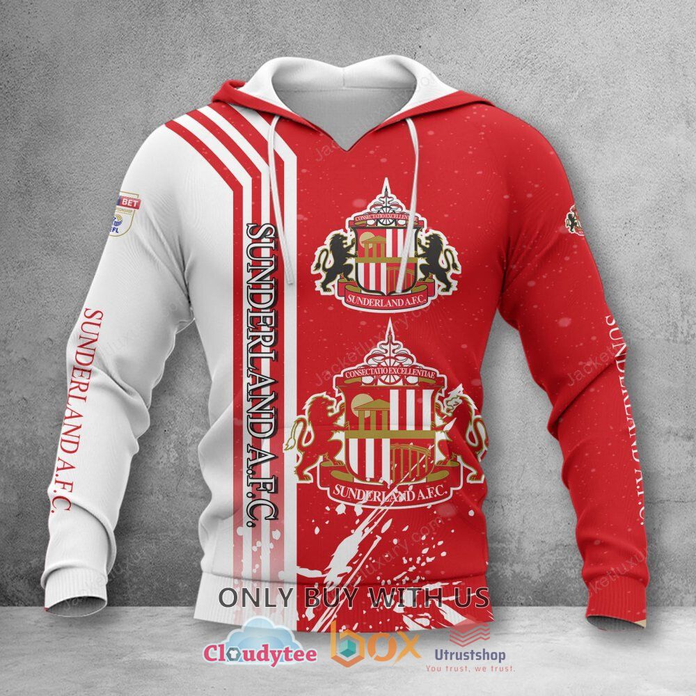 sunderland a football club red white 3d hoodie shirt 2 84279