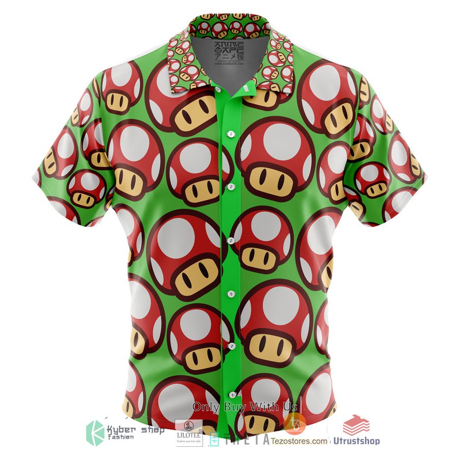 super mushroom super mario short sleeve hawaiian shirt 1 36853