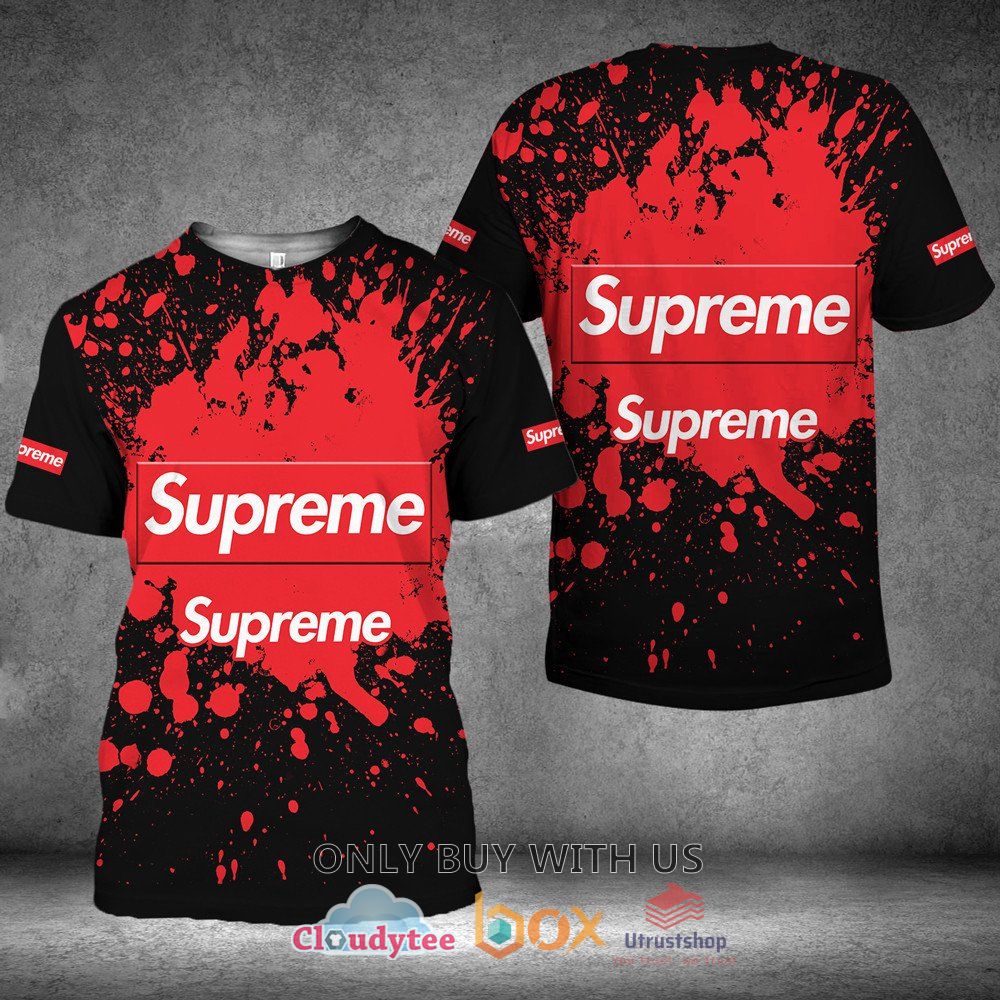 supreme black red pattern 3d t shirt 1 54189