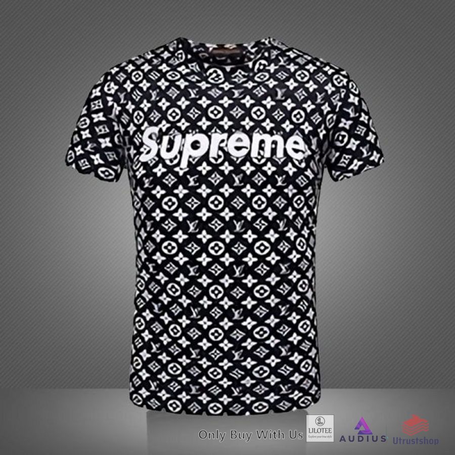 supreme louis vuitton pattern white black 3d t shirt 1 11254